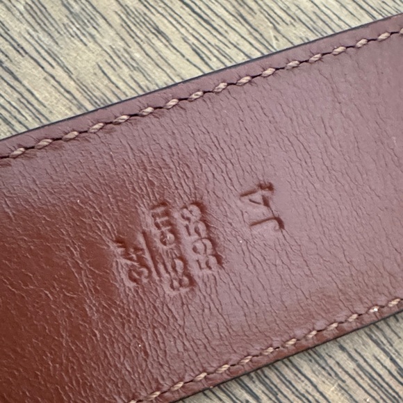 Coach FS5953 men's belt in brown calfskin leather with a solid brass buckle 34" - Picture 3 of 6